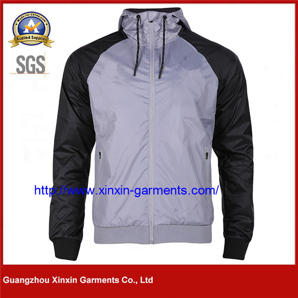 Newest Men's Customized Logo 100%Polyester Windbreaker Sports Training Jacket (J552)
