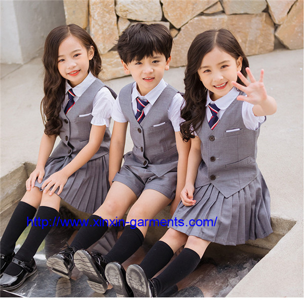 OEM Customized School Uniform Children Dress Kids School Boy Girls Uniform Manufacturer (U172)