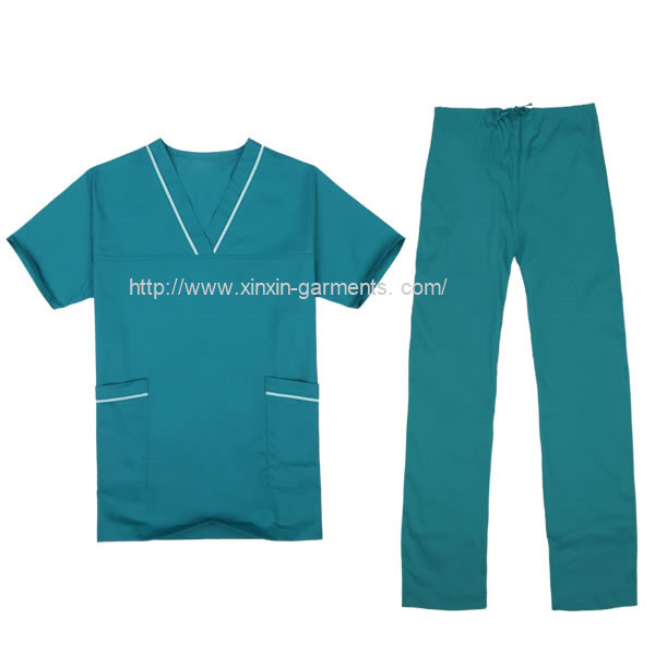 OEM Factory Custom Made Cheap Cotton Polyester Nurse Doctor Scrubs for Hospital Uniform (H5)