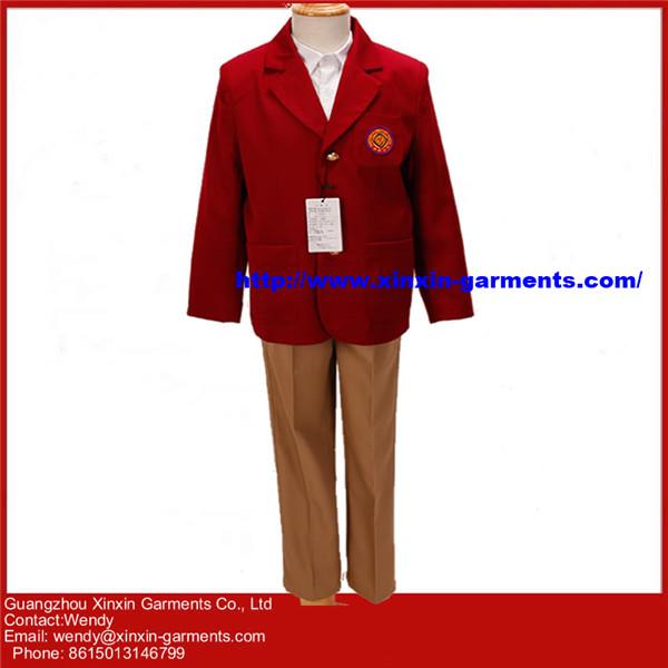 OEM High School Maroon Blazer Uniforms with School Logo (U63)