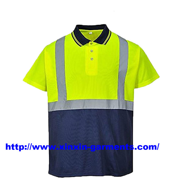 Polo T-Shirt Hi Viz PPE Dry Fit Work Wear Uniform Protective Construction (W890)