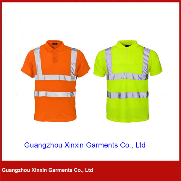 Professional short sleeve fluorescent polo shirt Coolmax Polyester work reflective uniform W74