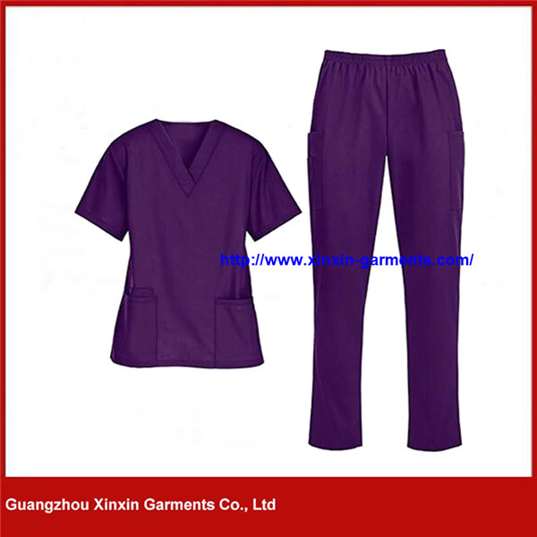 Purple Color Polyester Cotton Nurse Scrub (H130)