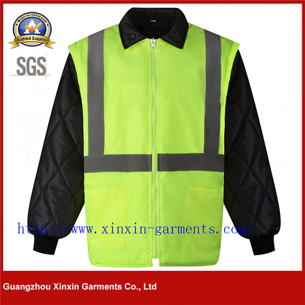 Removable Sleeve Reflective Safety Winter Work Jacket Workwear (W965)