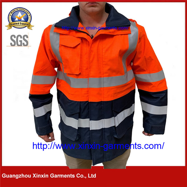 Safety High Visibility Reflective Raincoat Traffic Clothing Workwear Uniform W2500