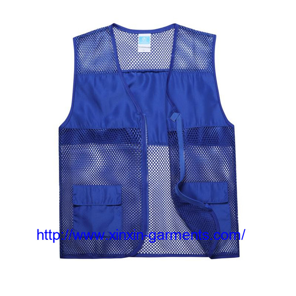 Safety workwear vest with mesh pocket men fishing vest with mesh 103