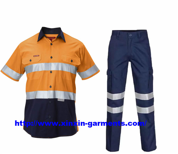 Summer Short Sleeve Working Protective Welder Jacket and Pant Construction Uniform (W888)