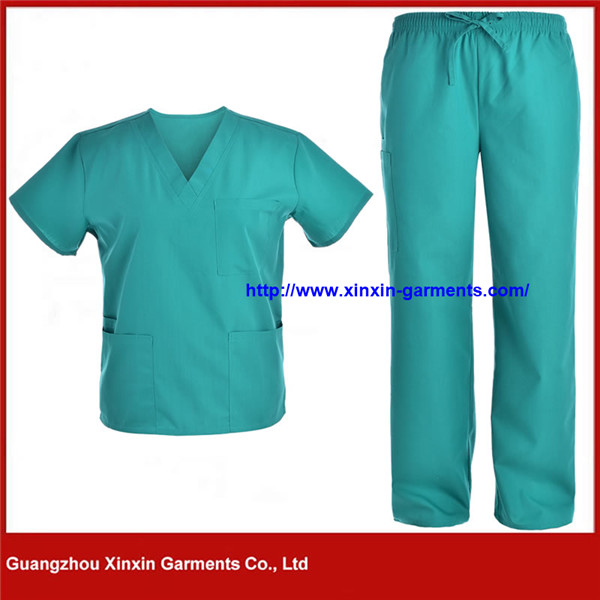 Unisex Polyester Cotton Spandex Hospital Nurse Scrub Suit Designs (H117)