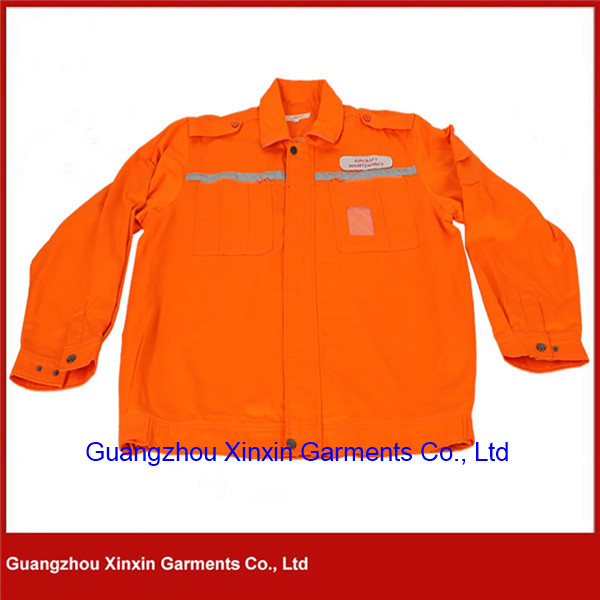 100% Cotton High Quality Visibility Outdoor Workplace Workwear Orange Jacket for Winter (W801)