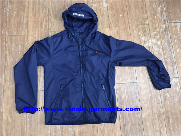 Waterproof Mens Golf Lightweight Black Jacket with Hood (J578)