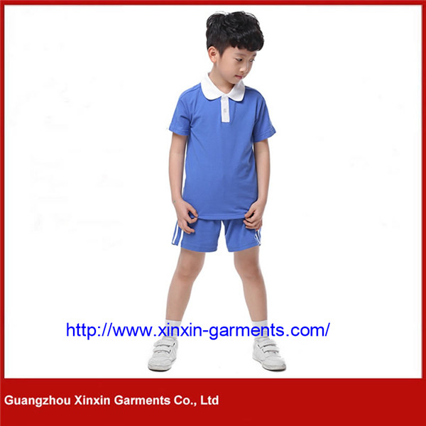 Wholesale Boys' Short Sleeve Pique Uniform Polo Shirt classic collar school uniform (U158)