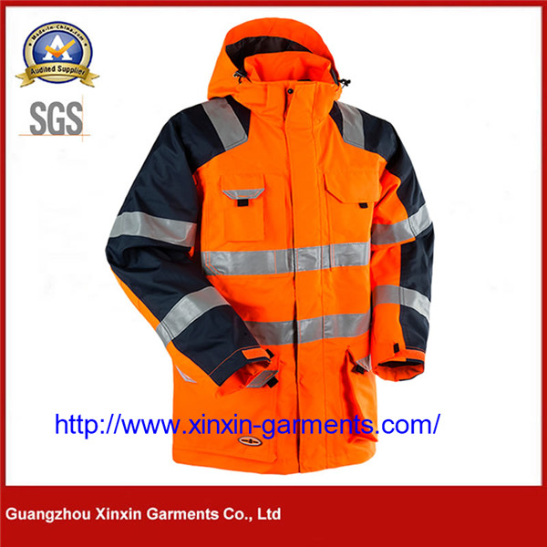 Wholesale EN20471 Fluorescent Orange high visibility waterproof work clothes Factory W2170