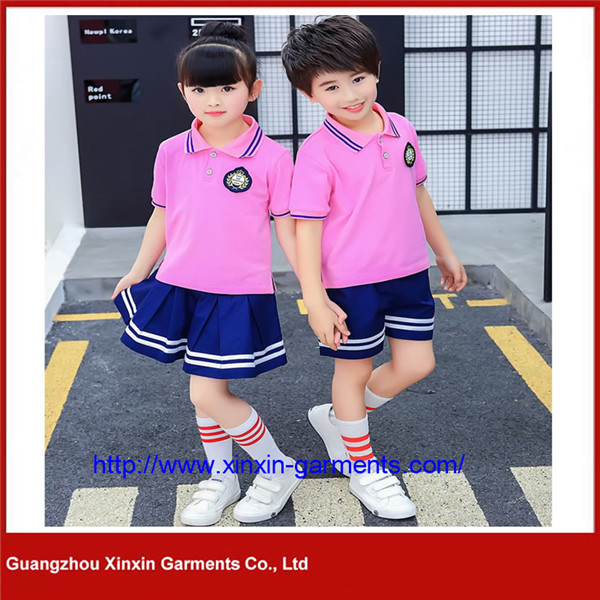 Wholesale Pink Cotton School Uniform for Students (U157)