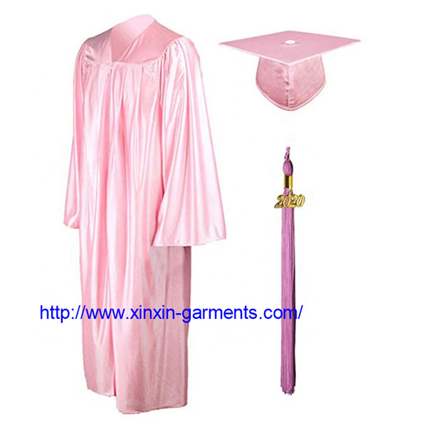 Wholesale Pink Shiny Children Graduation Gown T2101