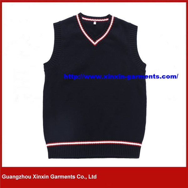 Wholesale Winter Custom School Uniform Kid V Neck Sweater Vest (U129)