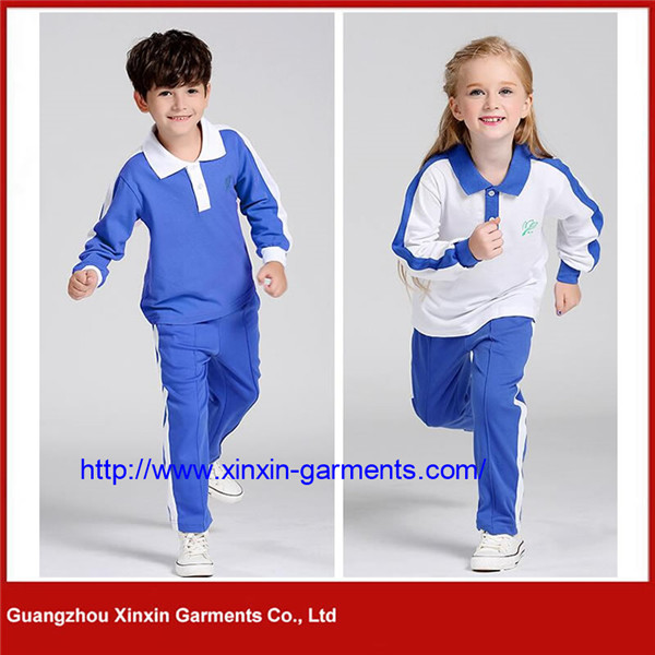 Winter Warmful Long Sleeve Blue White TC Chinese Manufacturers Sports Styles School Uniform  (U160)