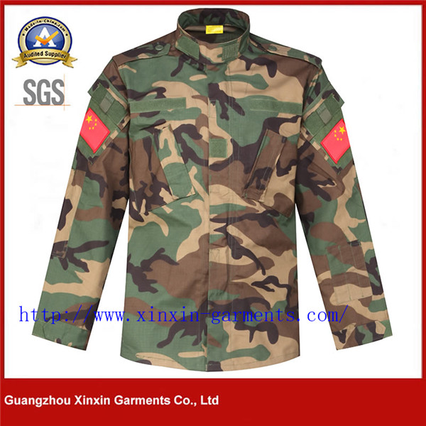 Women's Long Sleeve Utility Camo Workwear Clothing Cotton Jacket (W962)