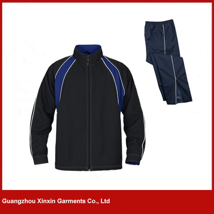 Cheap blue and black men training wear warm up training custom tracksuit(T16)