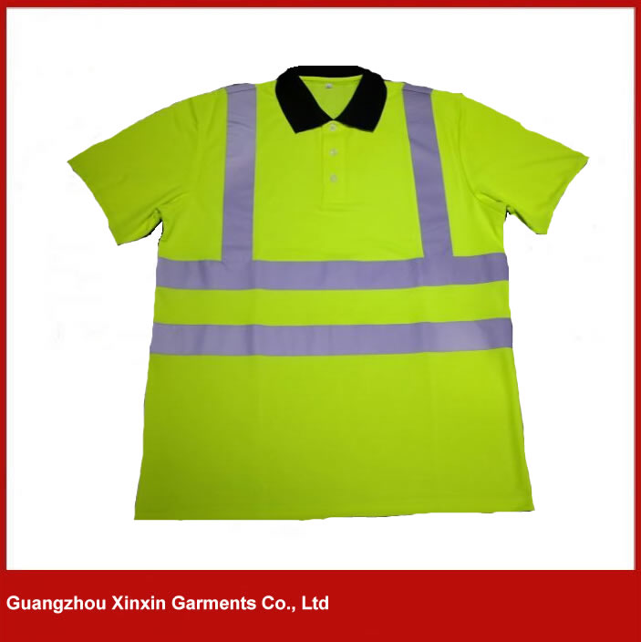 Customized Safety Reflective Hi Vis Yellow Work Polo T Shirt Uniform Design for Men  W43