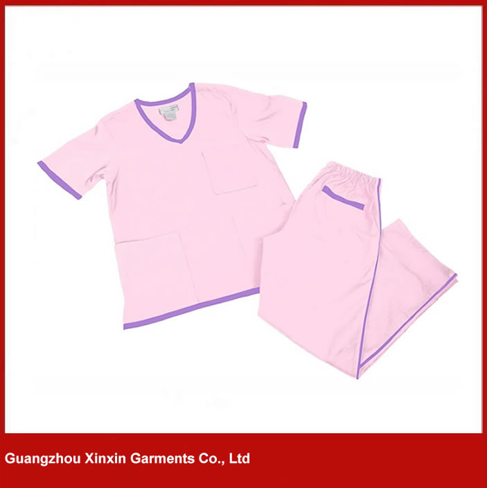 Fashion design Light blue or pink or white Polyester cotton Nurse hospital uniforms(H18)