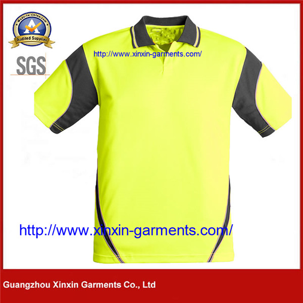 Hi Vis Yellow Polo Work Shirts With Company Logo Printed​ W2516