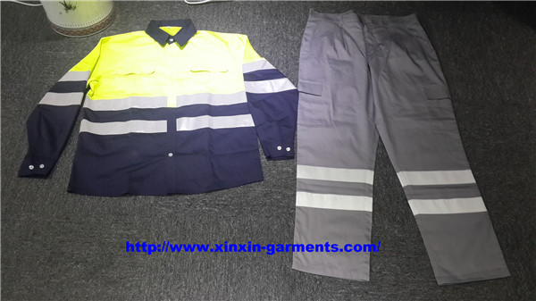 hi-viz Workwear Protective Safety 100% Cotton Hi Vis Shirts Work Uniform (W875)