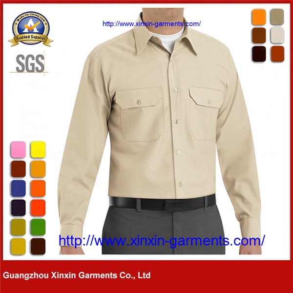 Mens Clothing Button Down Blouses Corporate Uniform Shirts​ W2630