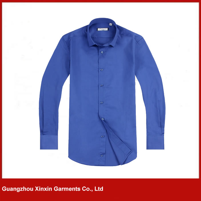 plain blue slim fit shirts mens formal dress shirts (S78)