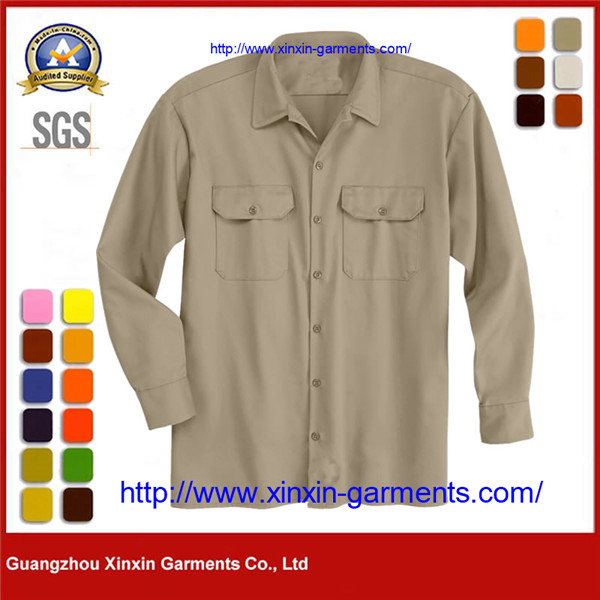 Uniform Style Mens Khaki Long Sleeve Military Combat Shirt​ W2678