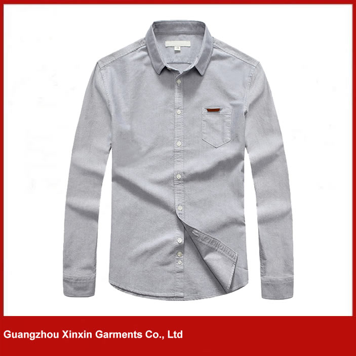 Wholesale men good quality 100% cotton grey oxford shirts (S75)