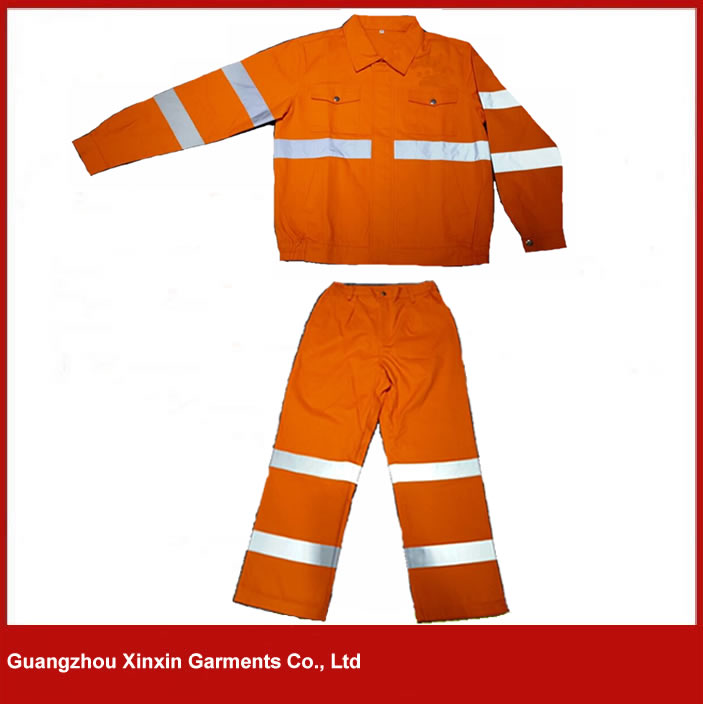 Reflective Jacket Of Orange Work Shirt For Safety Working Uniform (W33)