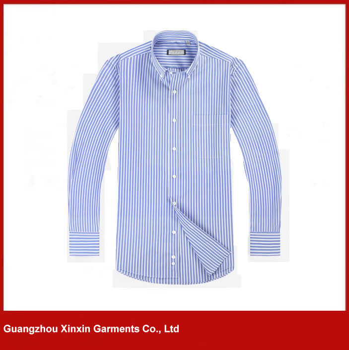 Blue and white stripe italy slim fit stylish casual shirts (S77)