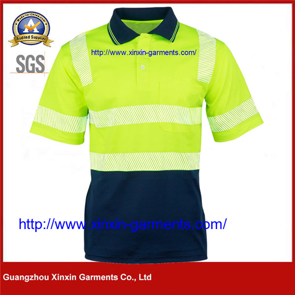Womens Cool Hi-Vis Reflective Taped Shirt – Yellow/Navy W2515