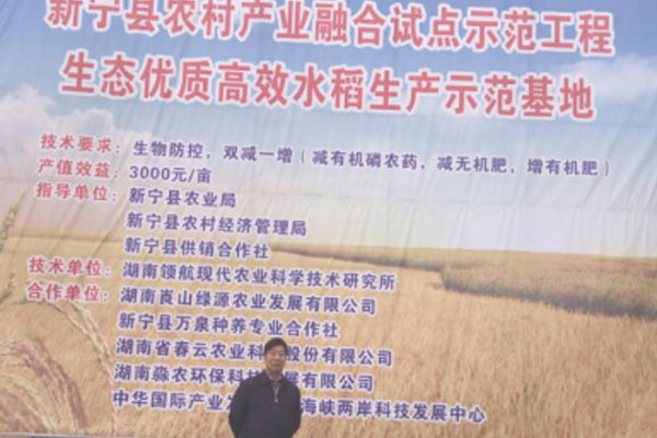 稻花香里说丰年——新宁县农村产业融合试点示范工程生态优质 高效水稻生产示范基地测产验收 