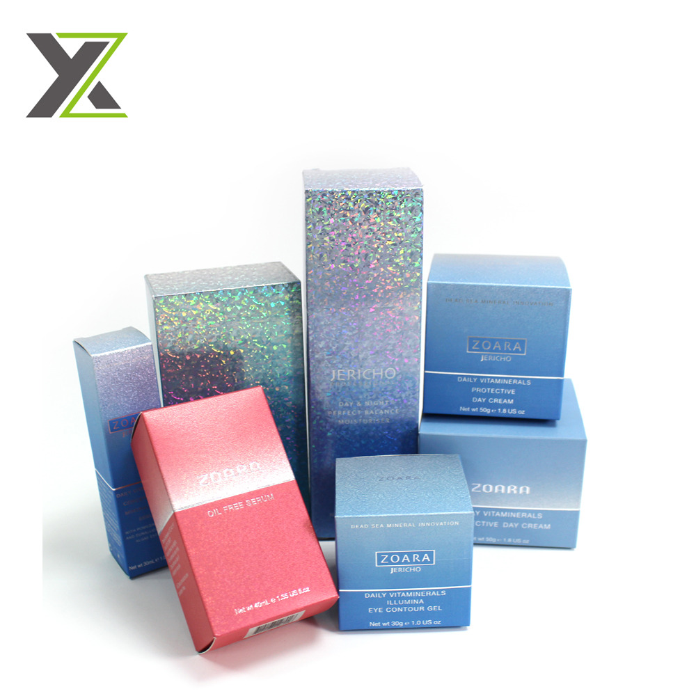 Eco friendly crystal fancy paper skin care cream boxes
