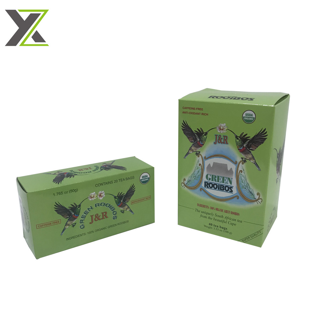 Custom embossed and spot UV logo grey card paper boxes for tea