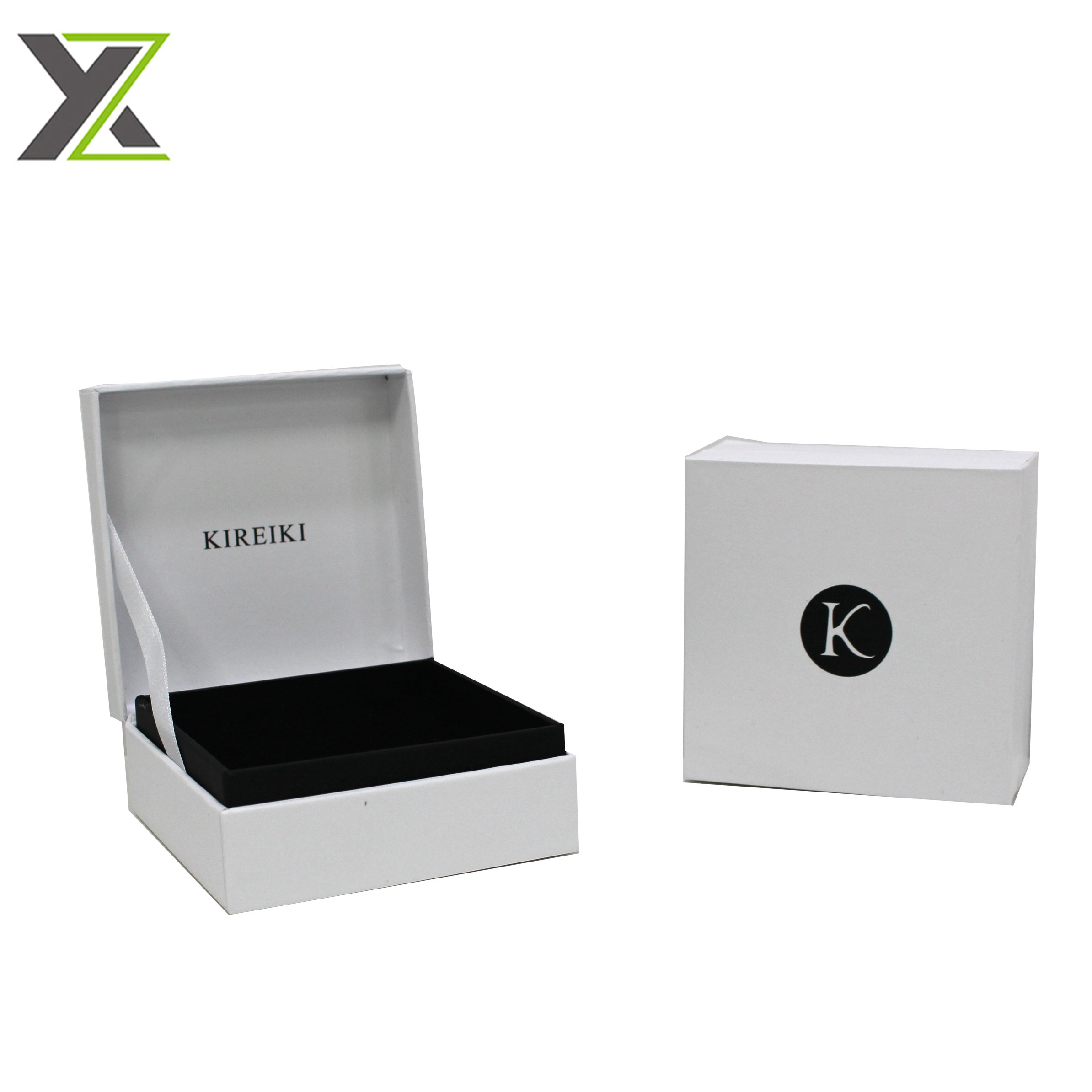 White side-opened jewellery box rings earring and necklace display cardboard box