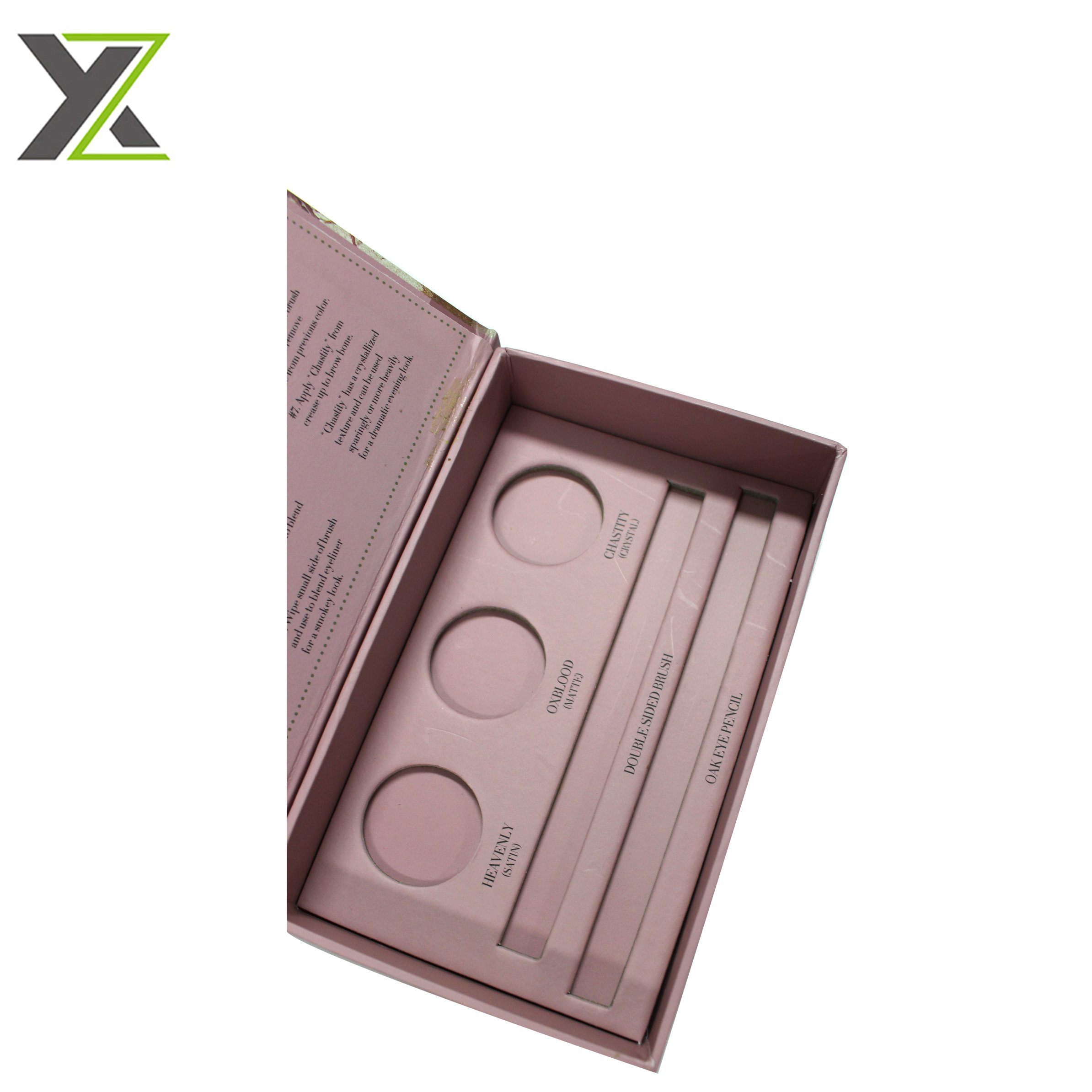 Customized cosmetic eye shadow pencil set cardboard boxes with insert