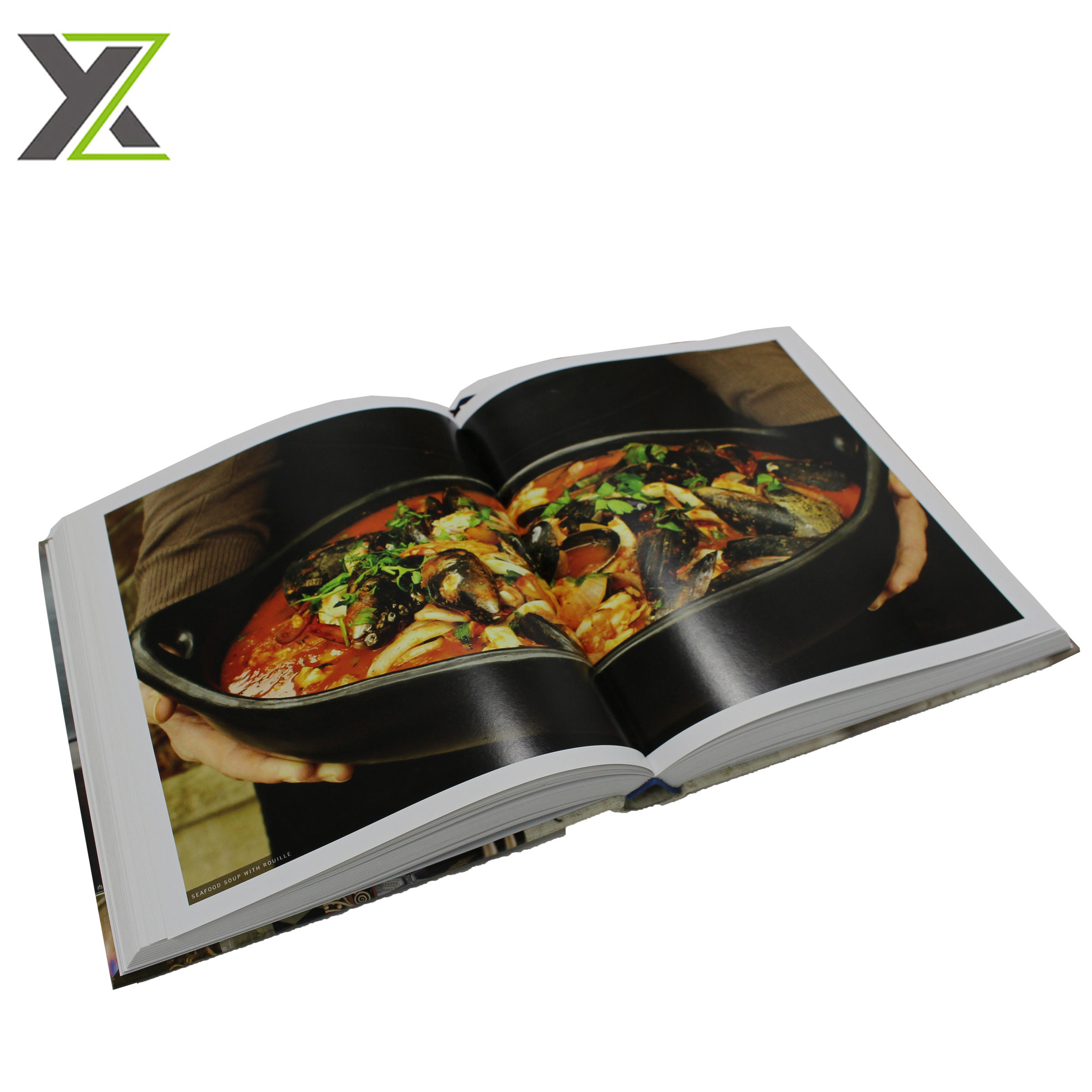 Custom silver foil case bound thick books hardcover gourmet magazine