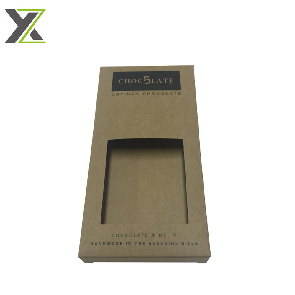 Eco kraft paper folding boxes with PVC window for chocolate bars