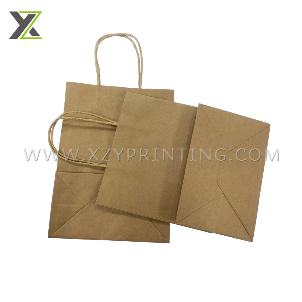 OEM New Design Custom brown kraft paper carry bags for bread