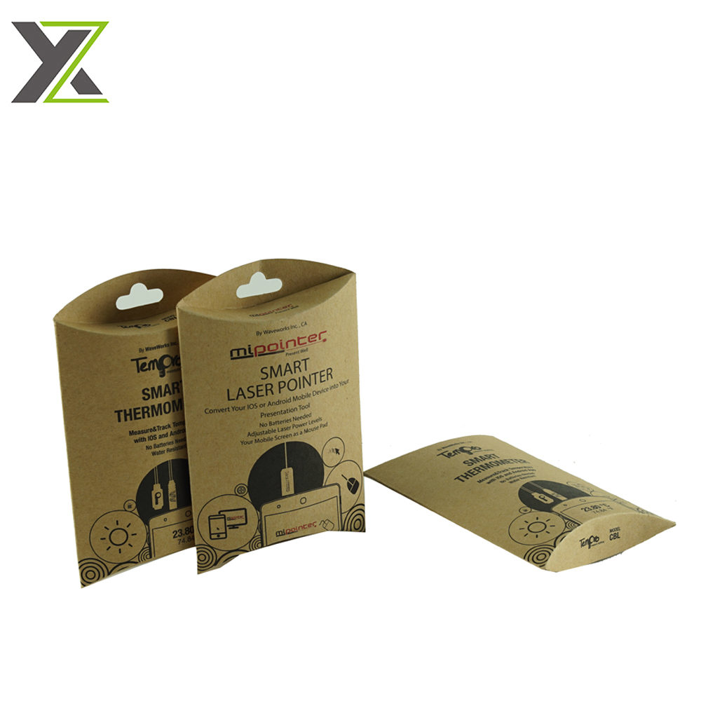 Custom eco kraft paper smart laser pointer packing pillow boxes