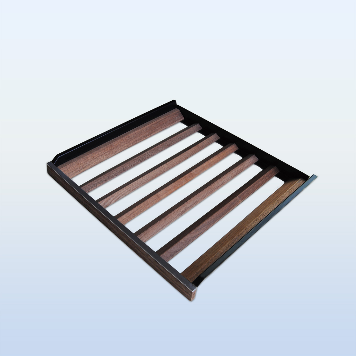 铝合金喷砂氧化边框+优质实木家用酒架