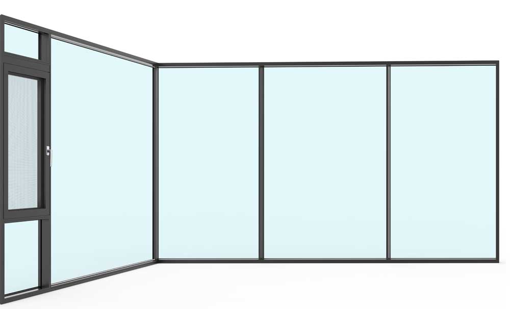 150豪华双断桥三层静音平开窗（极窄转角）