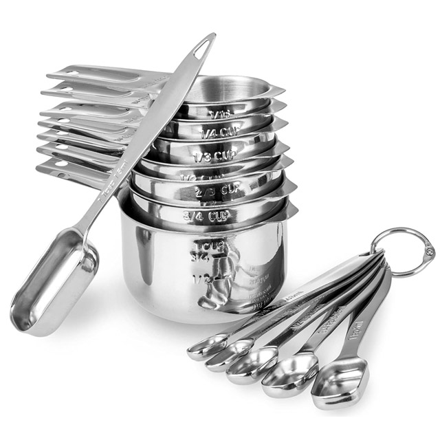 BD-M1004 Stainless Steel Measuring Cup and Spoon Set- 10pcs