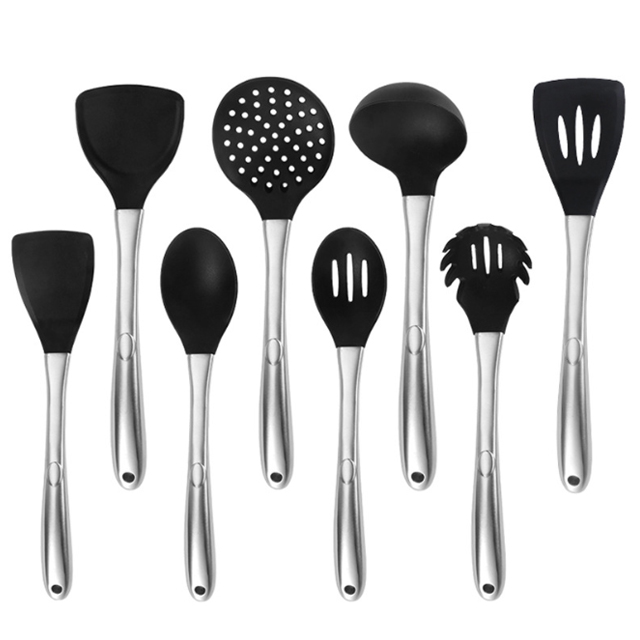 BD-U1015 Silicone Cooking Set with Comfortable SS Handle