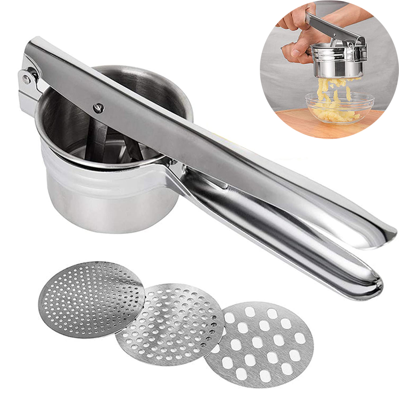 BD-G1021 Stainless Steel Potato Ricer with 3 Interchangeable Discs