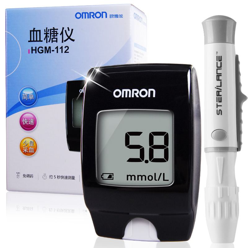 欧姆龙血糖仪HGM-112 血糖测试仪 家用全自动测血糖 带50片试纸
