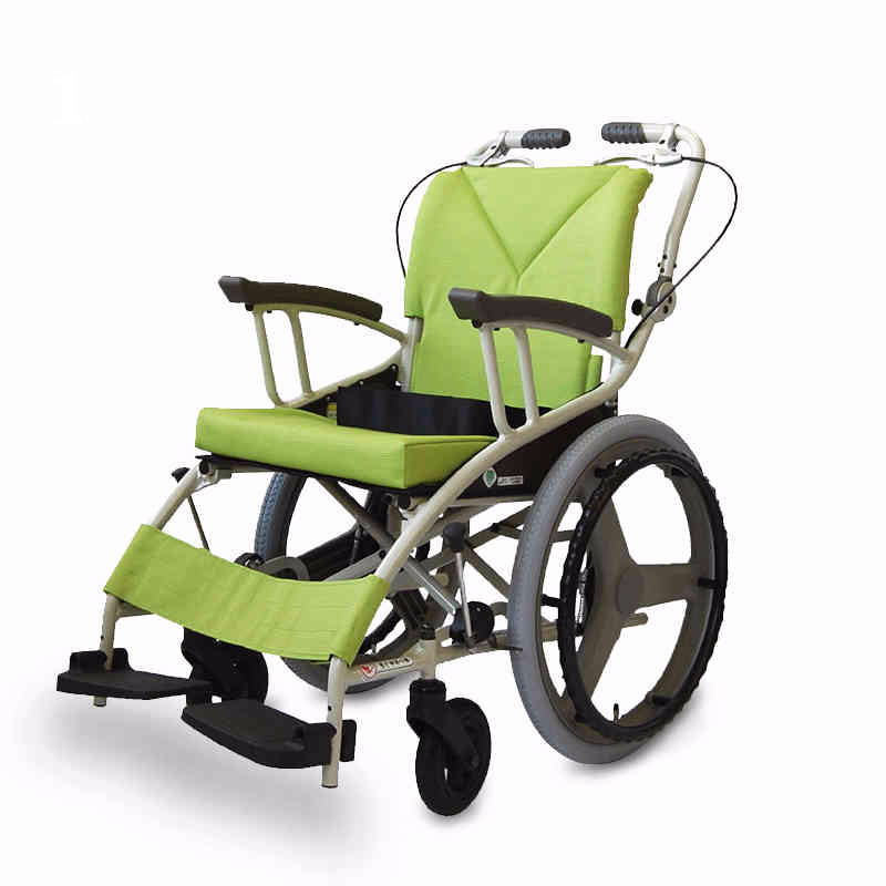 河村轮椅车可折叠轻便便携一车三用航钛合金老年人护理轮椅AY18
