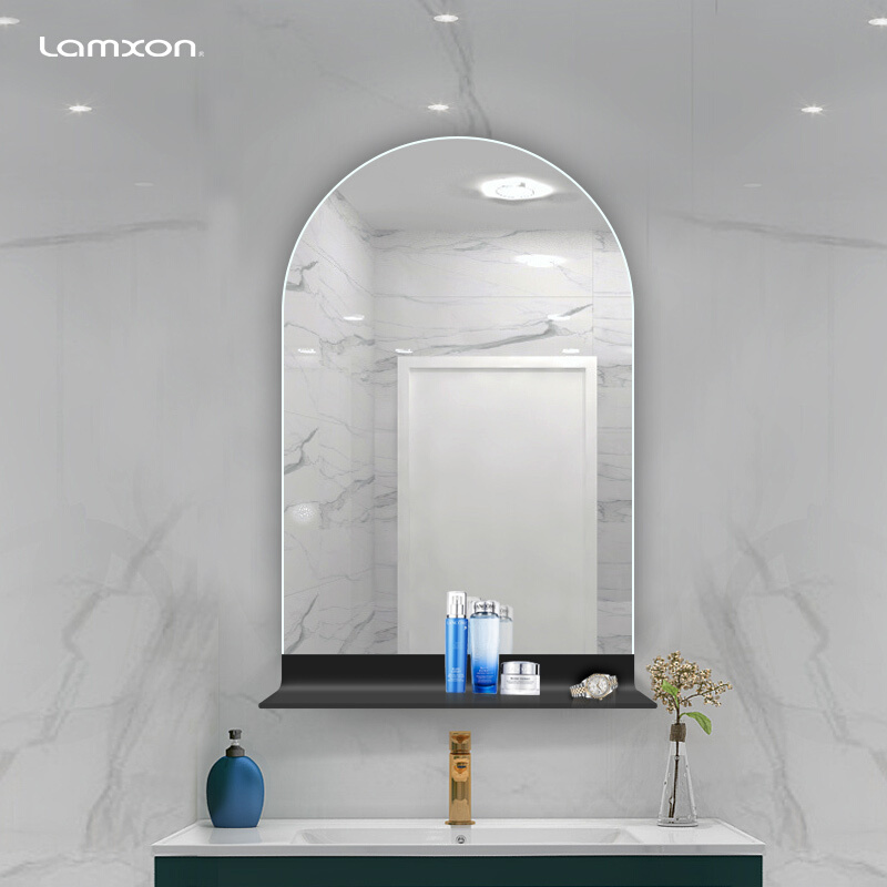 椭圆形带置物架镜子#7039